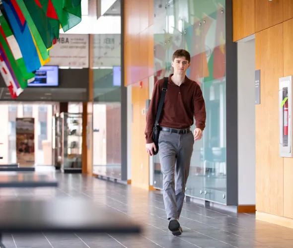 UPEI student Samuel Harding in McDougall Hall
